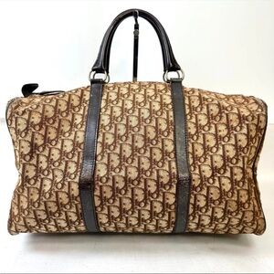 DIOR Trotter Boston 40 Bag Brown Vintage Large Size